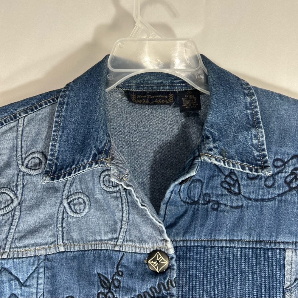 New Direction Patchwork Denim Jacket With Embroid… - image 2